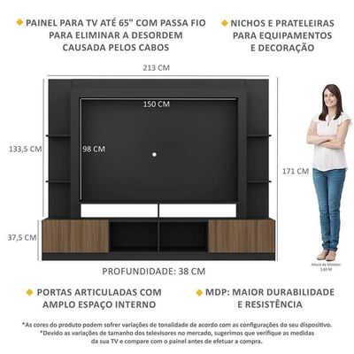 Estante Tv 65" E 2 Portas Oslo Multimóveis V3395