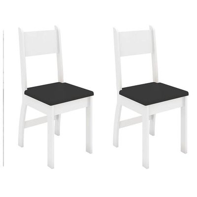 Conjunto 2 Cadeiras Milano Branco Com Preto