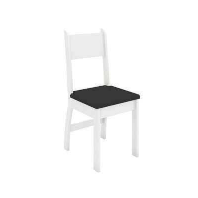 Conjunto 2 Cadeiras Milano Branco Com Preto