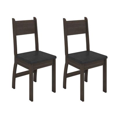 Conjunto 2 Cadeiras Milano Amêndoa Com Preto