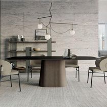 Mesa Cone Retangular Laca Preta 140x90cm Base Nogueira