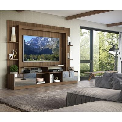 Estante Com Suporte Tv 65" C/ Espelho Oslo Multimóveis V3382