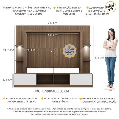 Estante Com Suporte Tv 65" E Leds Berlim Multimóveis V3384