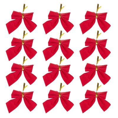 Kit Laços de Natal Liso 5.5cm Vermelho Cazza