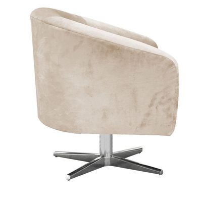 Poltrona Giratória Suede Bege