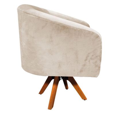Poltrona Giratória Suede Bege