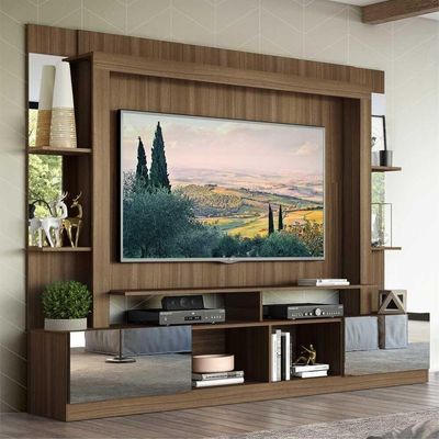 Estante Com Suporte Tv 65" E Espelho Oslo Multimóveis V3381