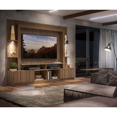 Estante Tv 65" Com Leds Berlim Multimóveis V3392 Madeirada