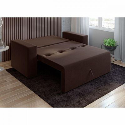 Sofá Cama Casal 5000 Com Braço Veludo Marrom Mamflex Tabaco