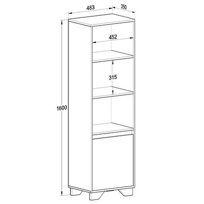 Rack com Estante 4 Prateleiras em Mdp Branco com Siena