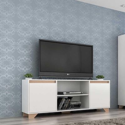 Rack Benevello Em Mdp Fosco 2 Portas 3 Prateleiras Branco