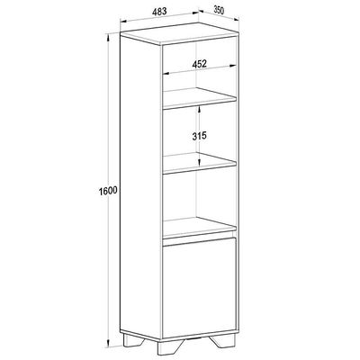 Rack com Painel 55" e Estante Mdp Branco com Siena