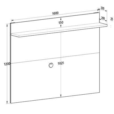 Rack com Painel 50" Estante em Mdp Grafite com Siena