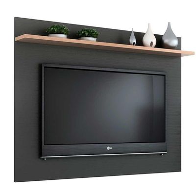 Rack com Painel 50" Estante em Mdp Grafite com Siena