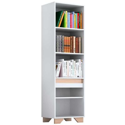Rack com Painel e Estante em Mdp Branco com Siena