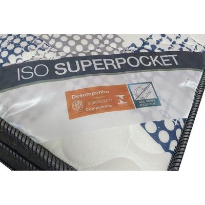 Cama Box Queen: Colchão Molas Ensacadas Ortobom SuperPocket ISO Firme + Base CRC Suede Gray(158x198)