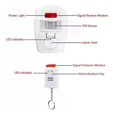 Kit Alarme Sem Fio Residencial Apt Comercial com 2 Controle Remoto