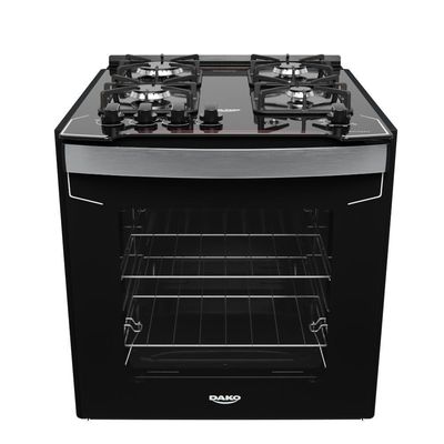 Fogão De Embutir 4 Bocas Preto Com Mesa De Vidro Dako Diplomata Bivolt