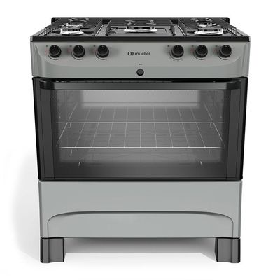 Fogão Mueller Titânio 5 Bocas Com Mesa Esmaltada E Acendimento Mfi5bc