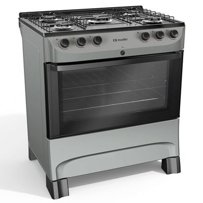 Fogão Mueller Titânio 5 Bocas Com Mesa Esmaltada E Acendimento Mfi5bc