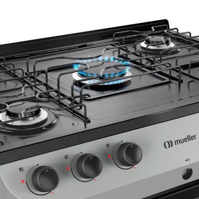 Fogão Mueller Titânio 5 Bocas Com Mesa Esmaltada E Acendimento Mfi5bc