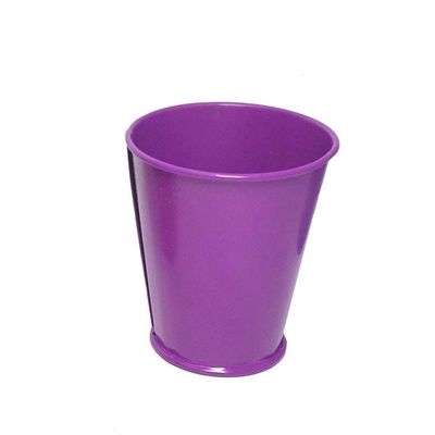 Balde Cachepot Enfeite Para Mesa Metal Mini Roxo Kit Com 12