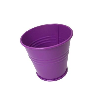 Balde Cachepot De Metal Para Mesa Mini Roxo Kit Com 12