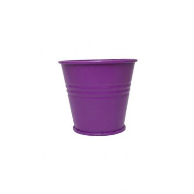 Balde Cachepot De Metal Para Mesa Mini Roxo Kit Com 12