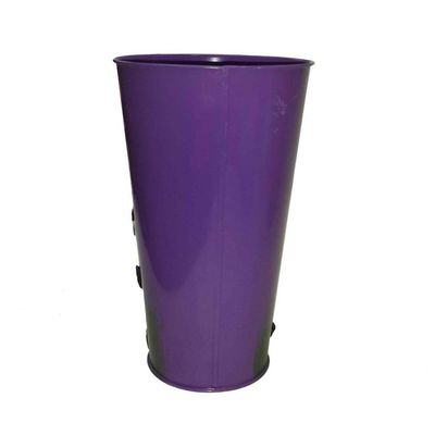 Vaso Balde Enfeite De Ferro Jardim Varanda Flor Roxo