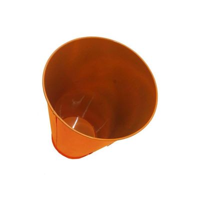 Vaso Balde Enfeite De Ferro Jardim Varanda Flor Laranja