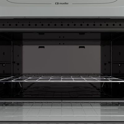 Fogão Mueller Titânio 5 Bocas Com Mesa De Vidro E Acendimento Mfv5bb