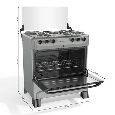 Fogão Mueller 5 Bocas Titânio Com Acendimento Automático Mfi5bb Bivolt