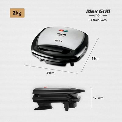 Max Grill Mondial G-07 Grill-220v-preto/inox
