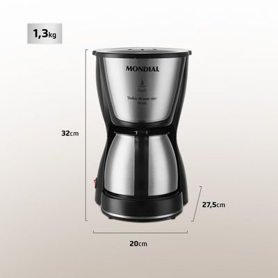 Cafeteira Elétrica Mondial Dolce Arome C-37ji-30x Cafeteira-127v-preto/inox 110v