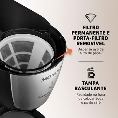 Cafeteira Elétrica Mondial Dolce Arome C-37ji-30x Cafeteira-127v-preto/inox 110v