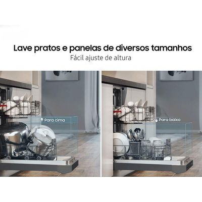 Lava-louças Samsung Inox Preta 14 Serviços 110v Dw60c7050fg/az 110v