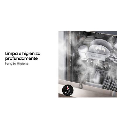 Lava-louças Samsung Inox Preta 14 Serviços 110v Dw60c7050fg/az 110v