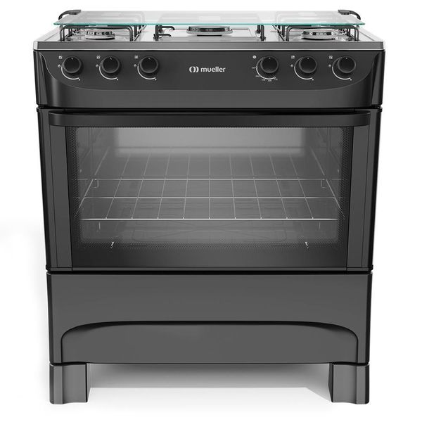 Fogão Mueller 5 Bocas Preto Fosco Acendimento Manual MFI5BA
