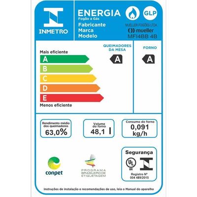 Fogão Mueller 4 Bocas Titânio Com Acendimento Automático Mfi4bb