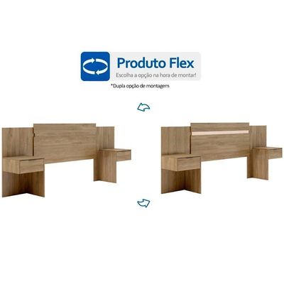 Cabeceira Cama Box Madeirado Casal/queen Urban C/ 2 Gavetas Noce/off White - Carraro