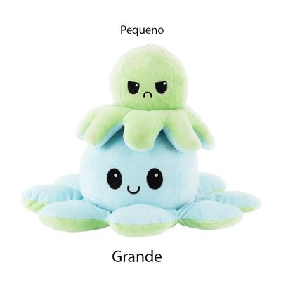 Polvo Reversível Humor Grande Tiktok Pelúcia Azul/Verde