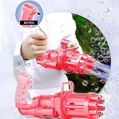 Máquina Elétrica Tiktok Lança Bolhas Vermelho