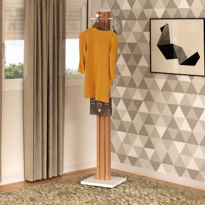 Cabideiro De Chão Multimóveis Vcr35004 Amêndoa/Branco Amêndoa/Branco