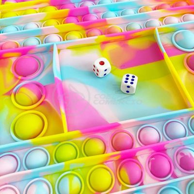 Tabuleiro Pop It Challenge Jogo Silicone Anti Stress Tie Dye