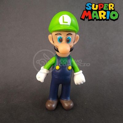 Kit Boneco Colecion. Luigi Super Mario 13Cm + Caneca