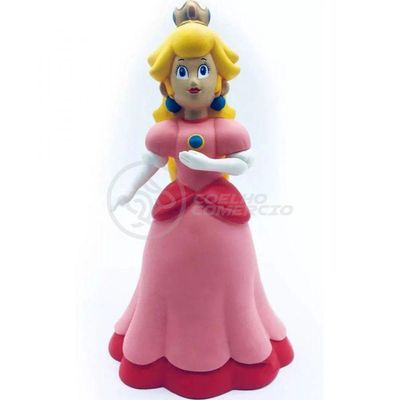 Boneco Action Figure Princesa Peach Toadstool Articulado 23cm