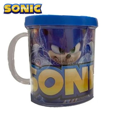 Kit Boneco Colecion. Sonic Azul Sega 15Cm + Caneca