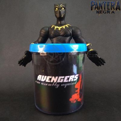 Kit Boneco Colecion. Pantera Negra 16Cm + Caneca