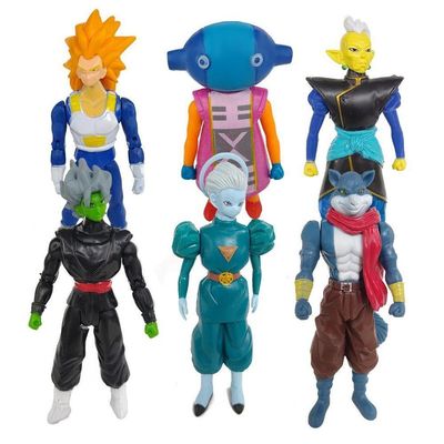 Kit Conjunto 6 Boneco Vegeta Ssj3 Dragon Ball Super 15Cm