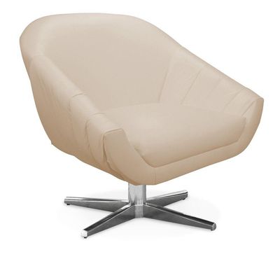 Poltrona Giratória Giovana Corino Base Cromada